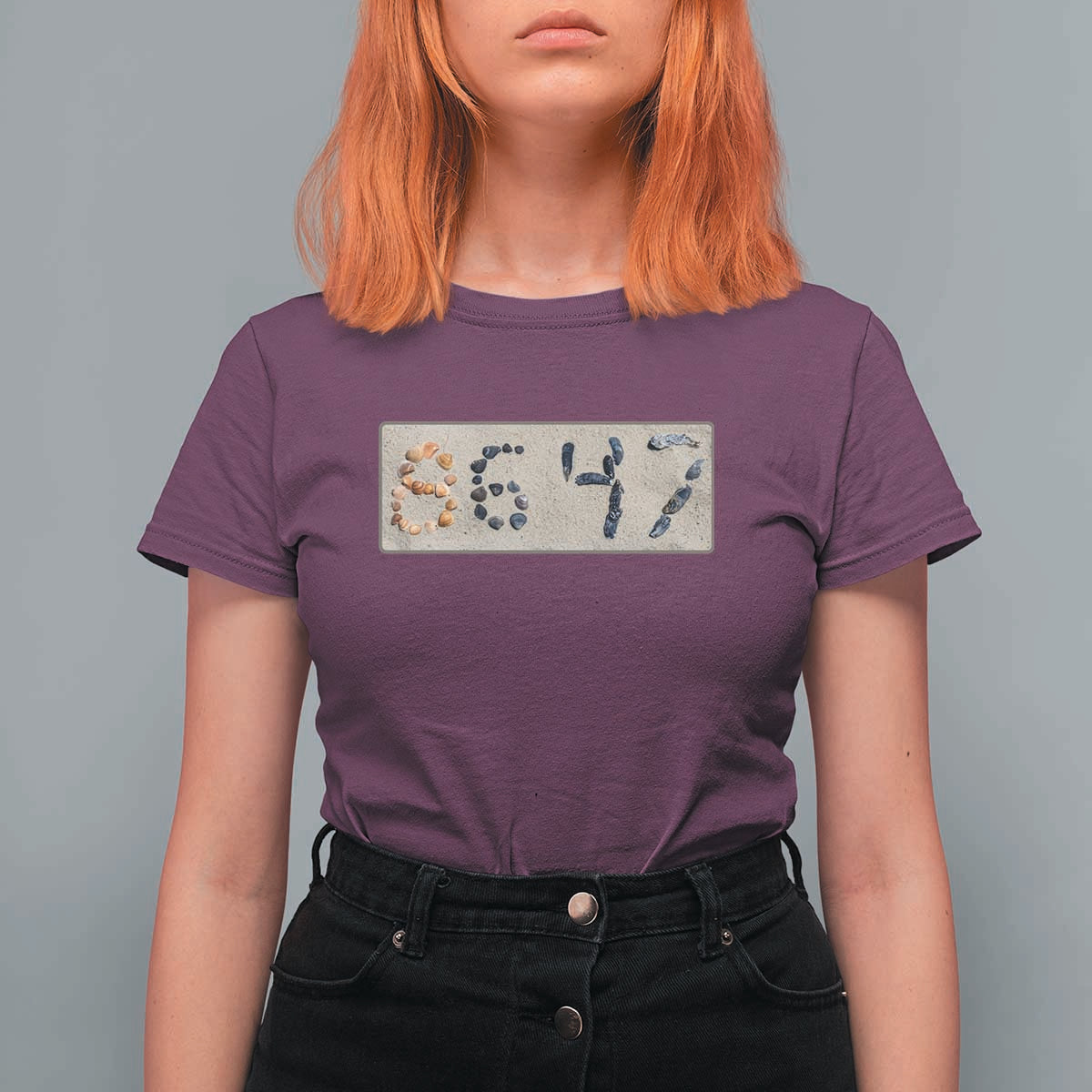 86 47 Seashell Beach Sand Graphic T Shirt For Women Subtle Coastal Summer Political Satire