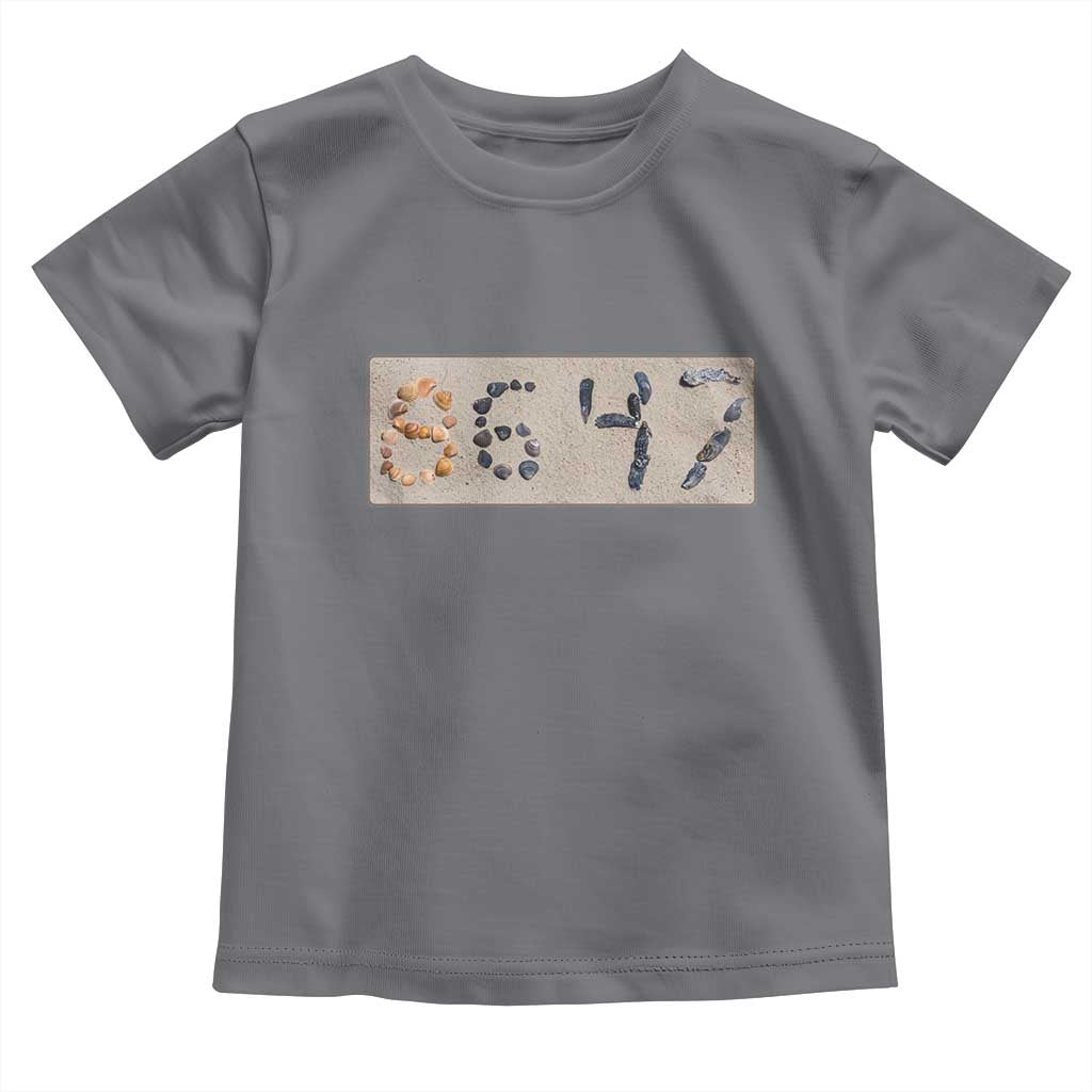 86 47 Seashell Beach Sand Graphic Toddler T Shirt Subtle Coastal Summer Political Satire