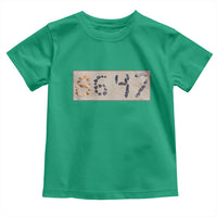 86 47 Seashell Beach Sand Graphic Toddler T Shirt Subtle Coastal Summer Political Satire