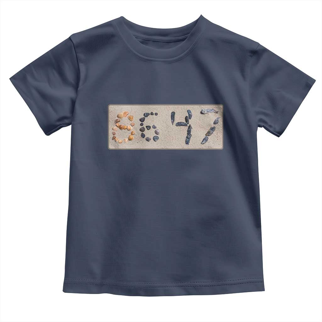 86 47 Seashell Beach Sand Graphic Toddler T Shirt Subtle Coastal Summer Political Satire