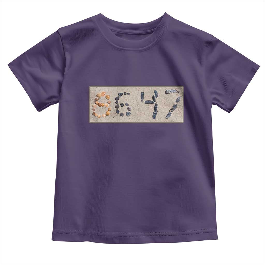 86 47 Seashell Beach Sand Graphic Toddler T Shirt Subtle Coastal Summer Political Satire