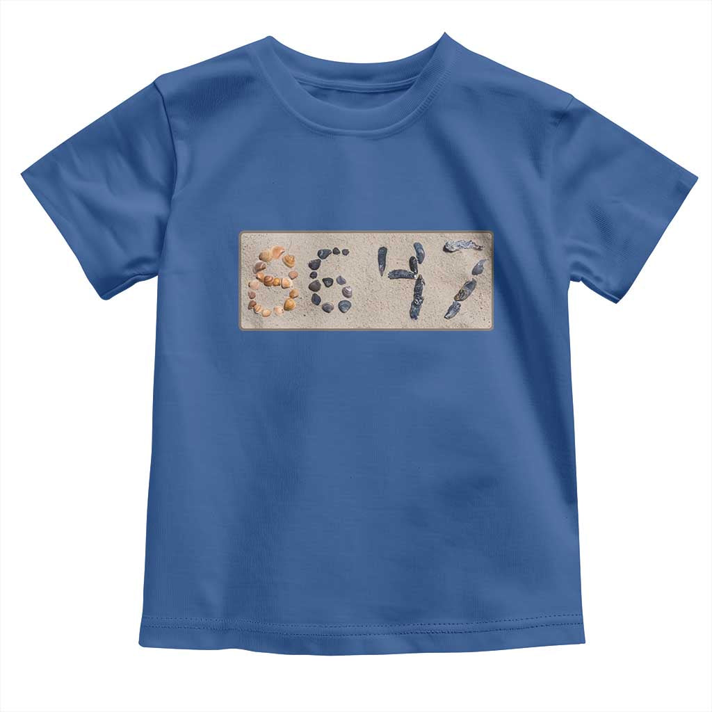 86 47 Seashell Beach Sand Graphic Toddler T Shirt Subtle Coastal Summer Political Satire
