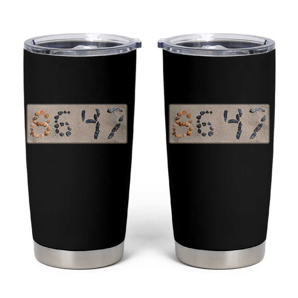 86 47 Seashell Beach Sand Graphic Tumbler Cup Subtle Coastal Summer Political Satire