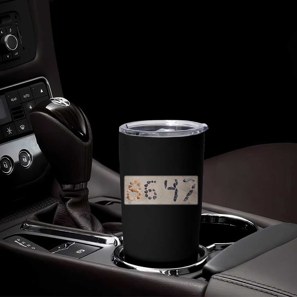 86 47 Seashell Beach Sand Graphic Tumbler Cup Subtle Coastal Summer Political Satire