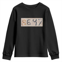 86 47 Seashell Beach Sand Graphic Youth Sweatshirt Subtle Coastal Summer Political Satire