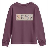 86 47 Seashell Beach Sand Graphic Youth Sweatshirt Subtle Coastal Summer Political Satire