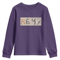86 47 Seashell Beach Sand Graphic Youth Sweatshirt Subtle Coastal Summer Political Satire