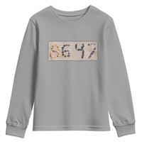 86 47 Seashell Beach Sand Graphic Youth Sweatshirt Subtle Coastal Summer Political Satire