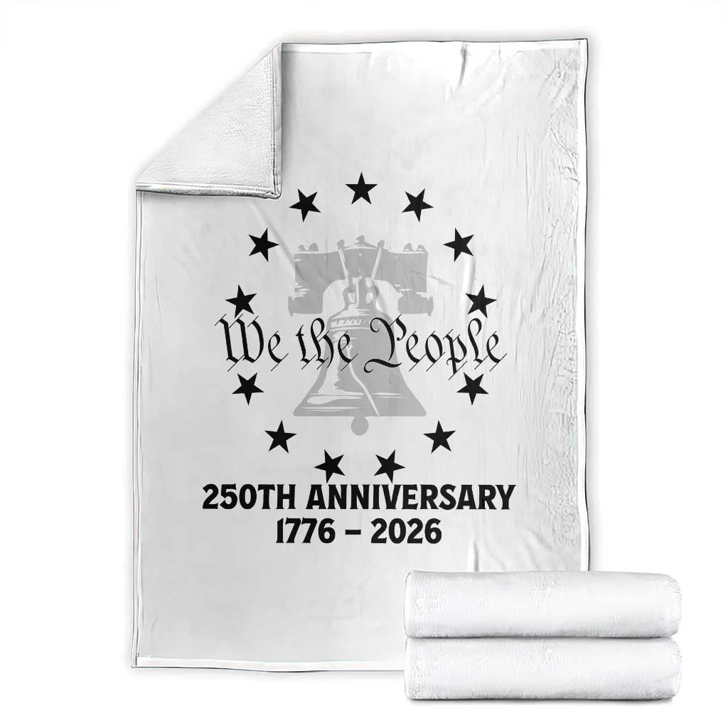 We The People 250th Anniversary Liberty Bell Throw Blanket USA 1776 to 2026 America Semiquincentennial Celebration