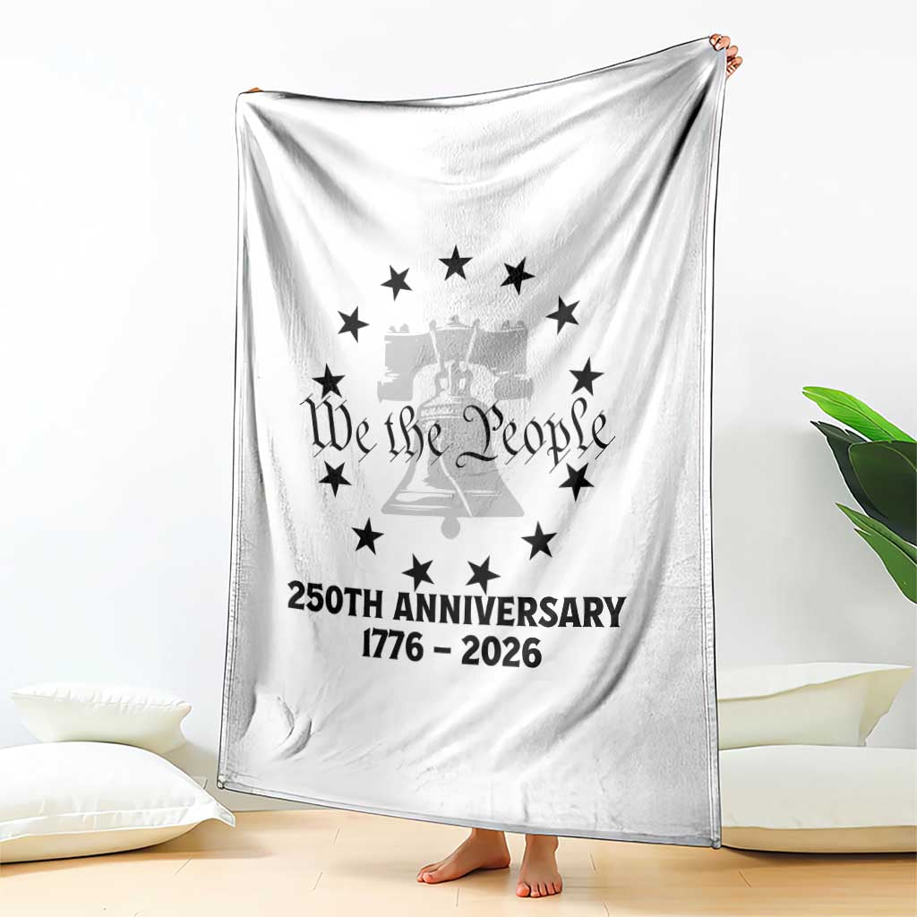 We The People 250th Anniversary Liberty Bell Throw Blanket USA 1776 to 2026 America Semiquincentennial Celebration