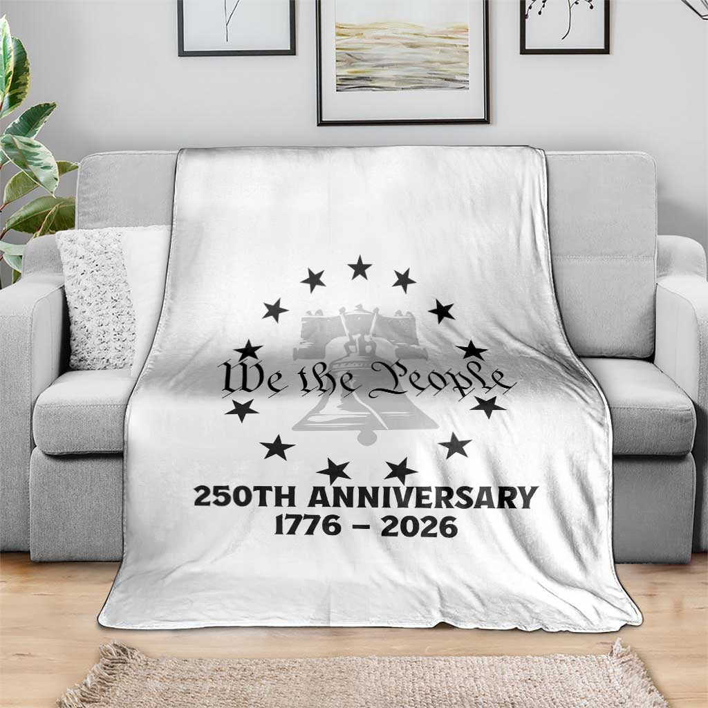 We The People 250th Anniversary Liberty Bell Throw Blanket USA 1776 to 2026 America Semiquincentennial Celebration