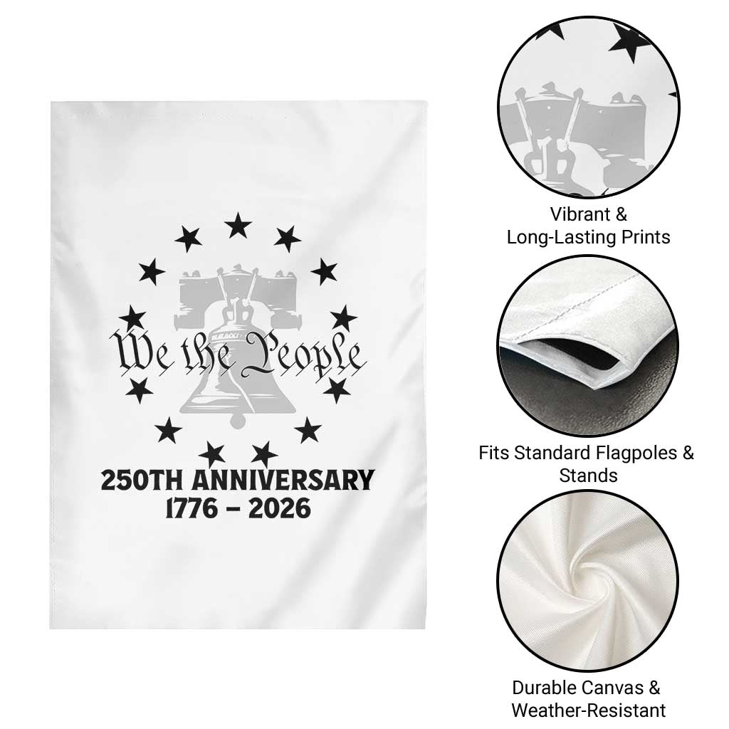 We The People 250th Anniversary Liberty Bell Garden Flag USA 1776 to 2026 America Semiquincentennial Celebration