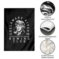 Delaware River Rowing Club 1776 Vintage Funny Patriotic Garden Flag George Washington Tired of Taxation Try Treason