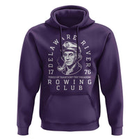 Delaware River Rowing Club 1776 Vintage Funny Patriotic Hoodie George Washington Tired of Taxation Try Treason