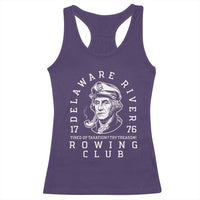 Delaware River Rowing Club 1776 Vintage Funny Patriotic Racerback Tank Top George Washington Tired of Taxation Try Treason