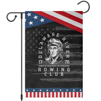 Delaware River Rowing Club 1776 Vintage Funny Patriotic Garden Flag George Washington Tired of Taxation Try Treason