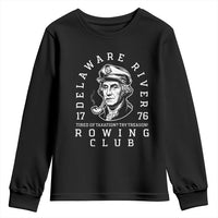 Delaware River Rowing Club 1776 Vintage Funny Patriotic Youth Sweatshirt George Washington Tired of Taxation Try Treason