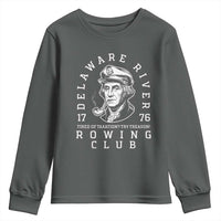 Delaware River Rowing Club 1776 Vintage Funny Patriotic Youth Sweatshirt George Washington Tired of Taxation Try Treason