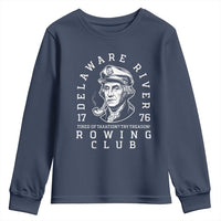 Delaware River Rowing Club 1776 Vintage Funny Patriotic Youth Sweatshirt George Washington Tired of Taxation Try Treason
