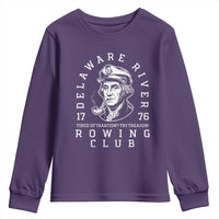 Delaware River Rowing Club 1776 Vintage Funny Patriotic Youth Sweatshirt George Washington Tired of Taxation Try Treason