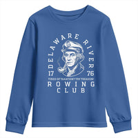 Delaware River Rowing Club 1776 Vintage Funny Patriotic Youth Sweatshirt George Washington Tired of Taxation Try Treason