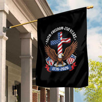 Faith Freedom 250 Years Patriotic Eagle Garden Flag USA Flag Christian Cross 1776 to 2026 Semiquincentennial