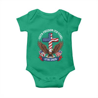 Faith Freedom 250 Years Patriotic Eagle Baby Onesie USA Flag Christian Cross 1776 to 2026 Semiquincentennial