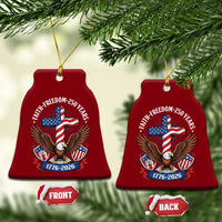 Faith Freedom 250 Years Patriotic Eagle Ceramic Ornament USA Flag Christian Cross 1776 to 2026 Semiquincentennial