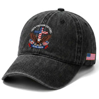 Faith Freedom 250 Years Patriotic Eagle Washed Cotton Baseball Cap USA Flag Christian Cross 1776 to 2026 Semiquincentennial