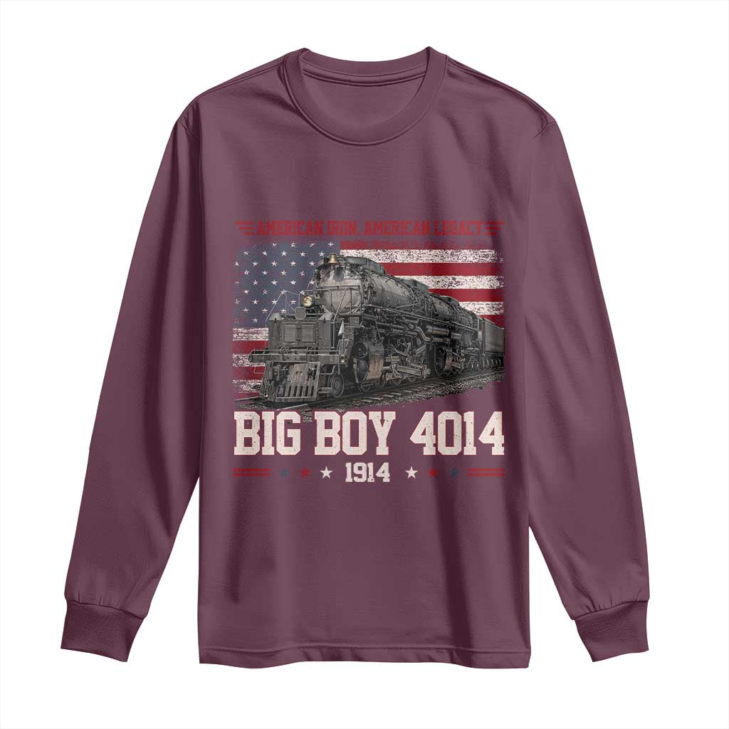 Vintage USA Steam Locomotive Patriotic Pride Long Sleeve Shirt American Iron American Legacy