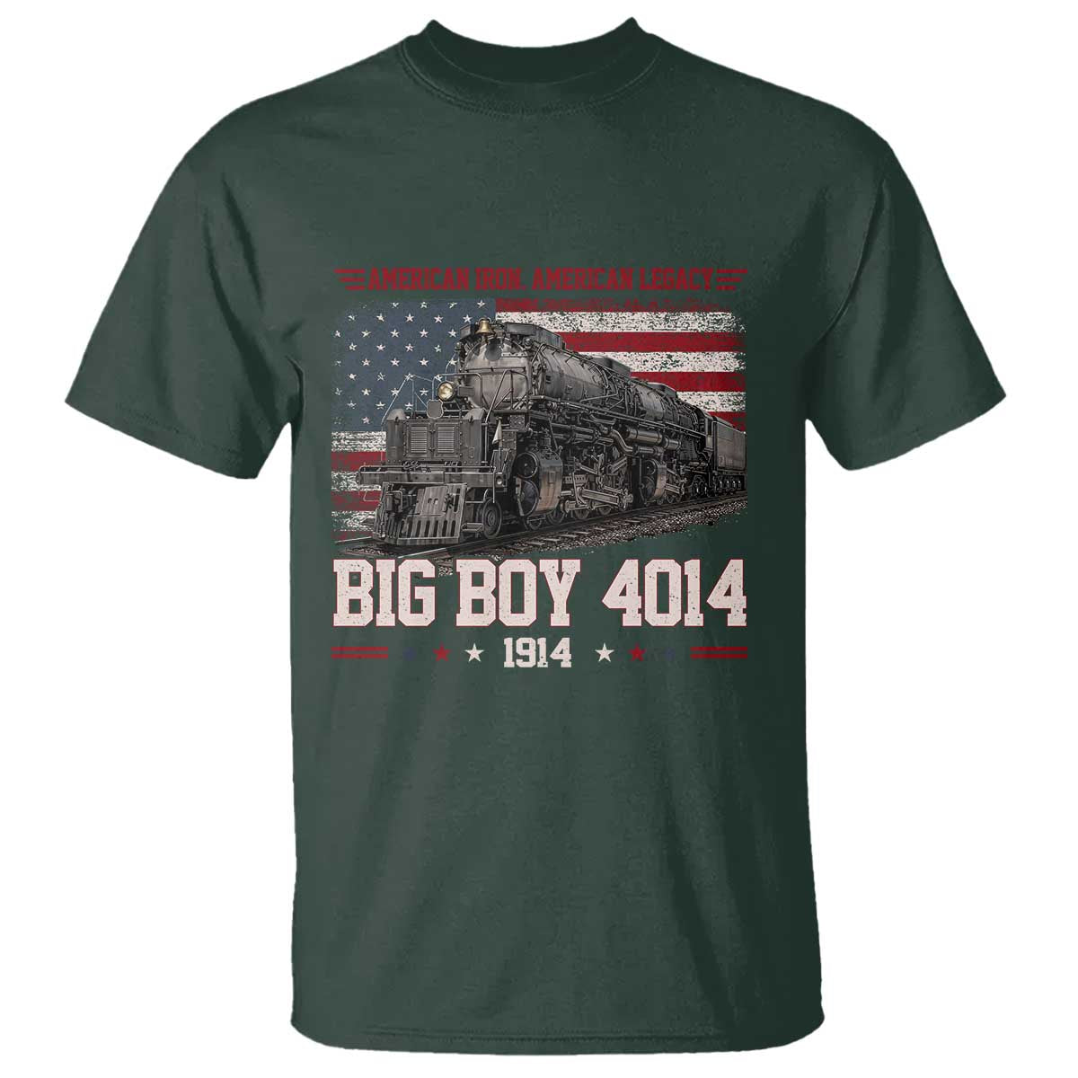 Vintage USA Steam Locomotive Patriotic Pride T Shirt American Iron American Legacy