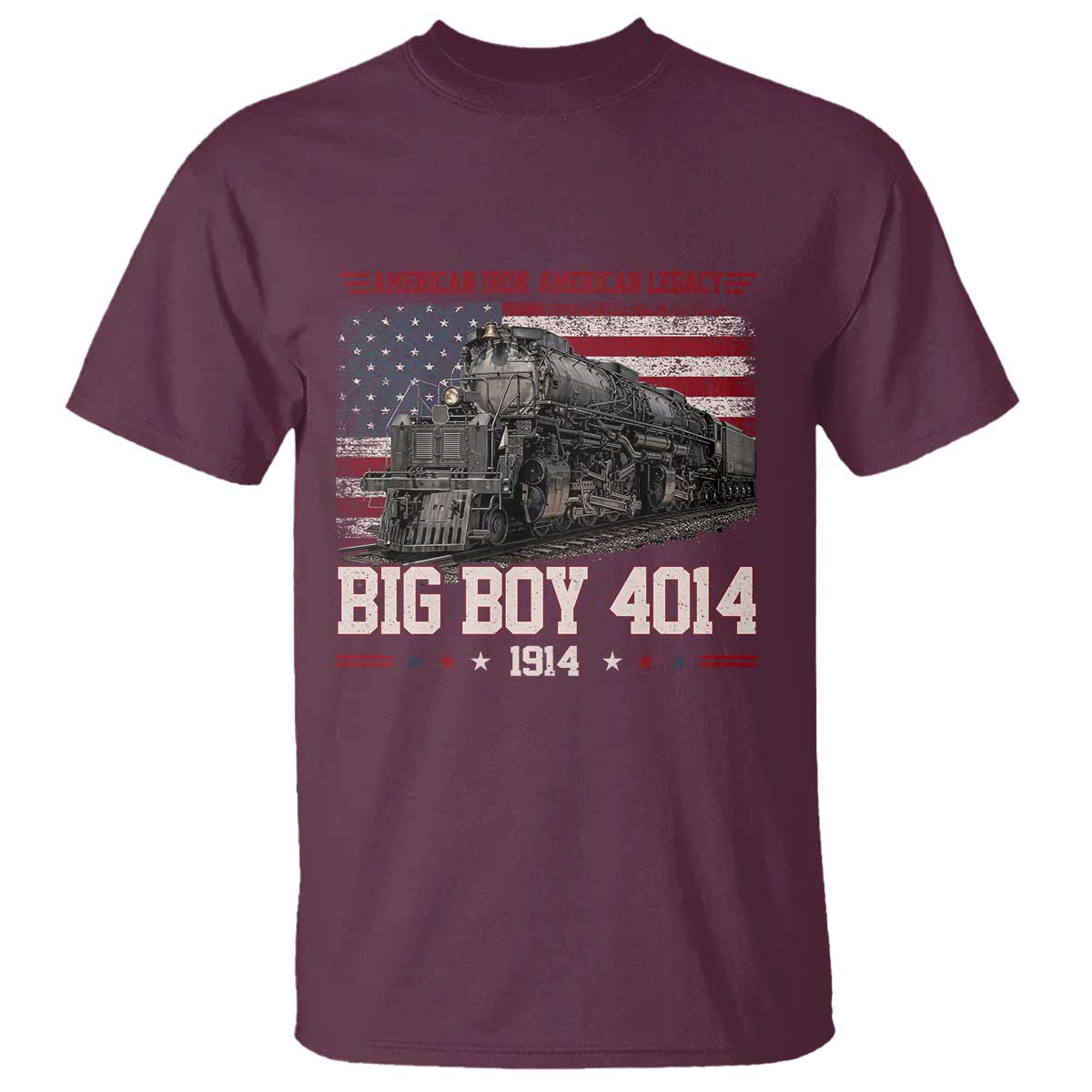 Vintage USA Steam Locomotive Patriotic Pride T Shirt American Iron American Legacy