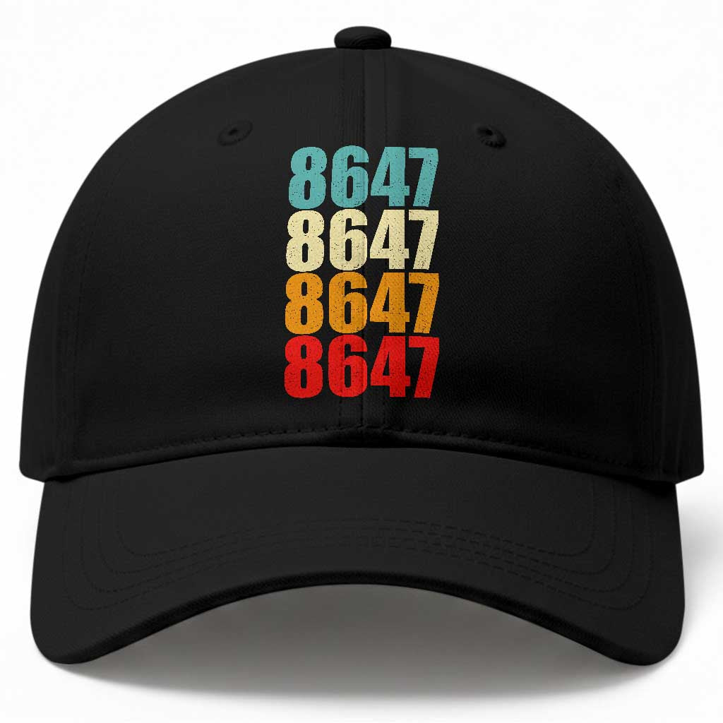 8647 Retro Vintage Color Palette Baseball Cap Minimalist Coded Political Satire