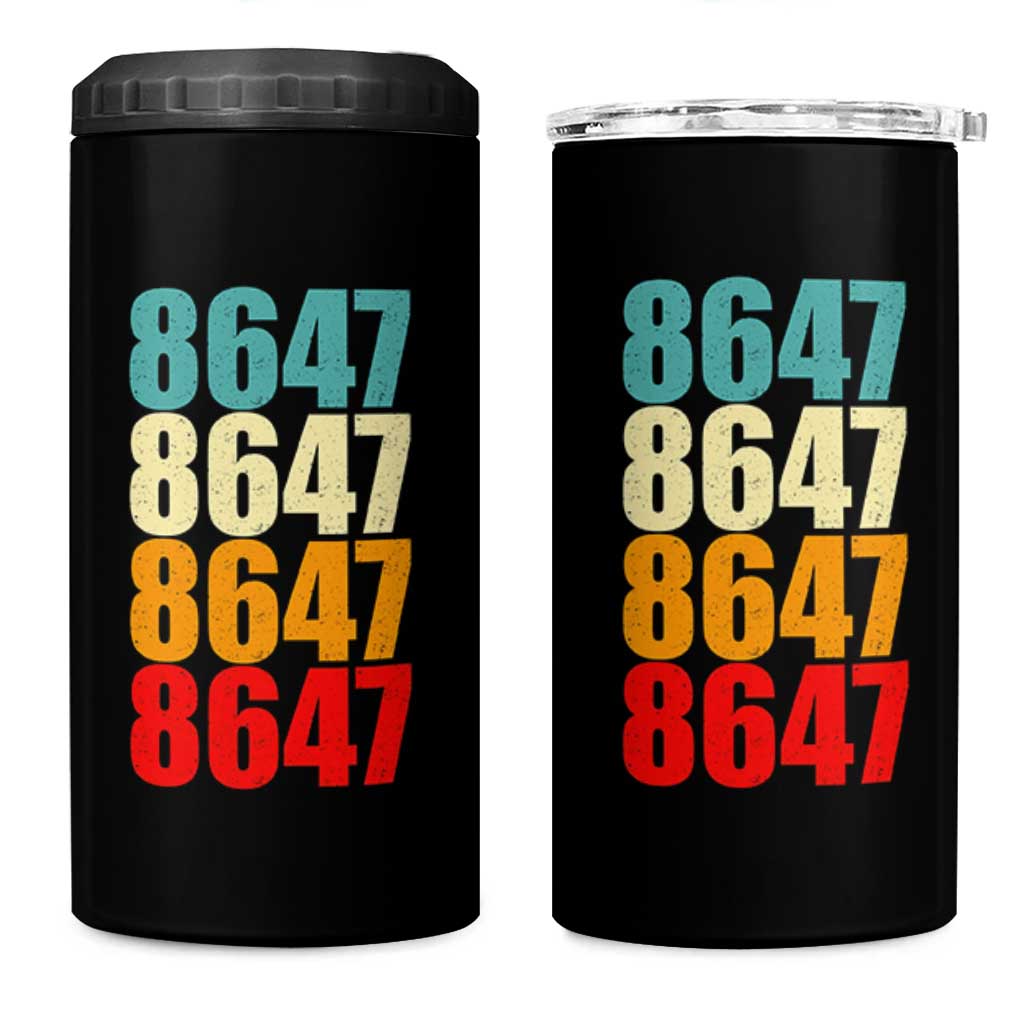 8647 Retro Vintage Color Palette 4 in 1 Can Cooler Tumbler Minimalist Coded Political Satire