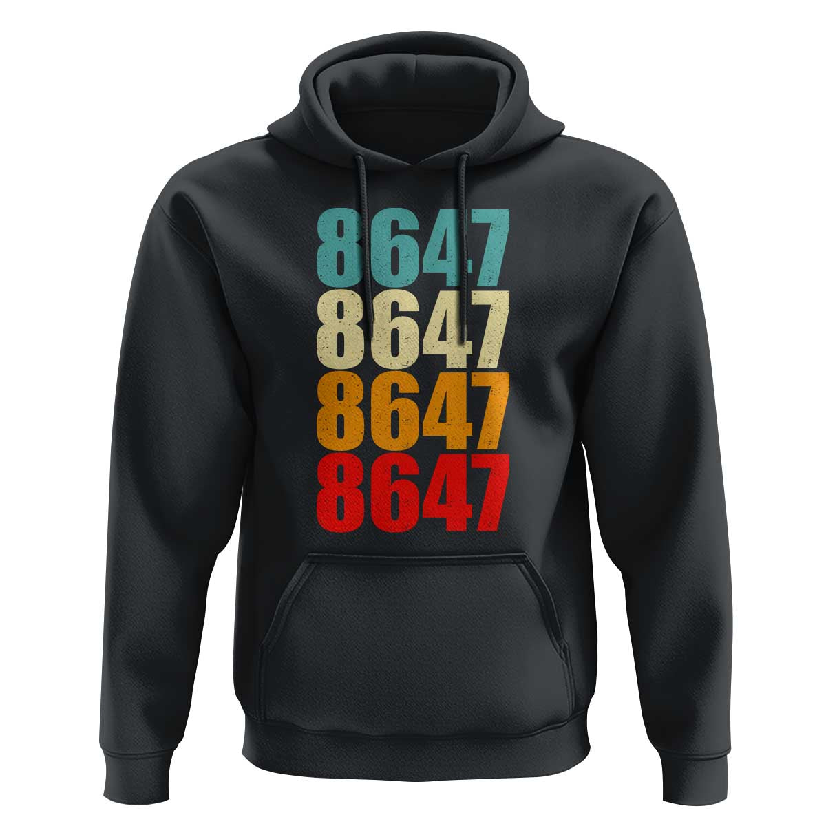 8647 Retro Vintage Color Palette Hoodie Minimalist Coded Political Satire