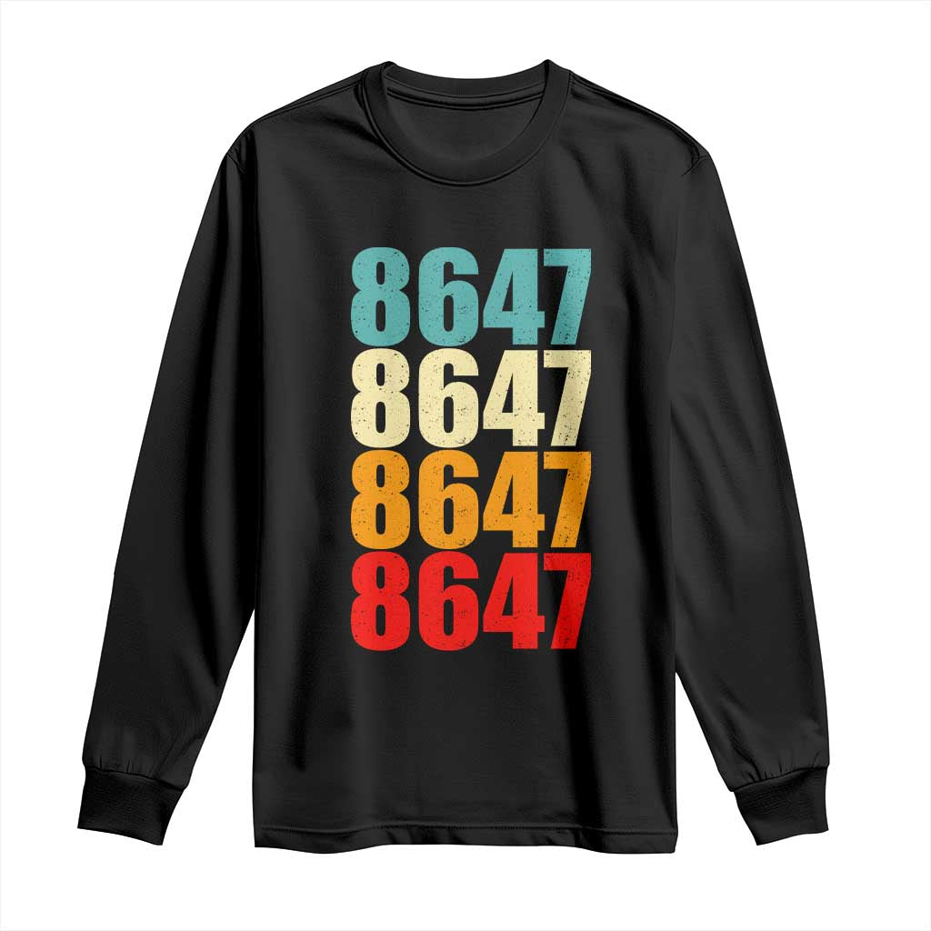 8647 Retro Vintage Color Palette Long Sleeve Shirt Minimalist Coded Political Satire