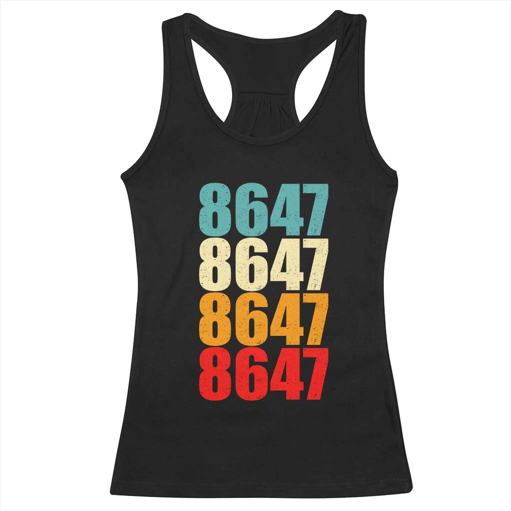8647 Retro Vintage Color Palette Racerback Tank Top Minimalist Coded Political Satire