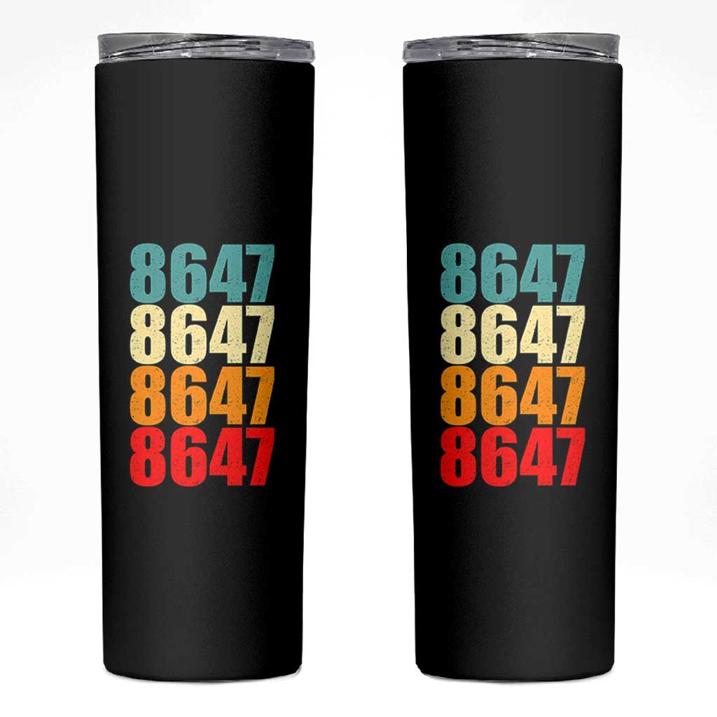 8647 Retro Vintage Color Palette Skinny Tumbler Minimalist Coded Political Satire