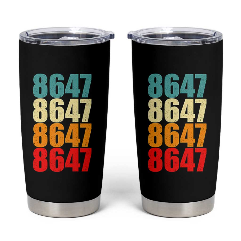 8647 Retro Vintage Color Palette Tumbler Cup Minimalist Coded Political Satire