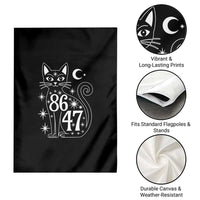 86 47 Celestial Black Cat Mystic Garden Flag Moon Stars Coded Political Satire