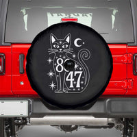 86 47 Celestial Black Cat Mystic Spare Tire Cover Moon Stars Coded Political Satire