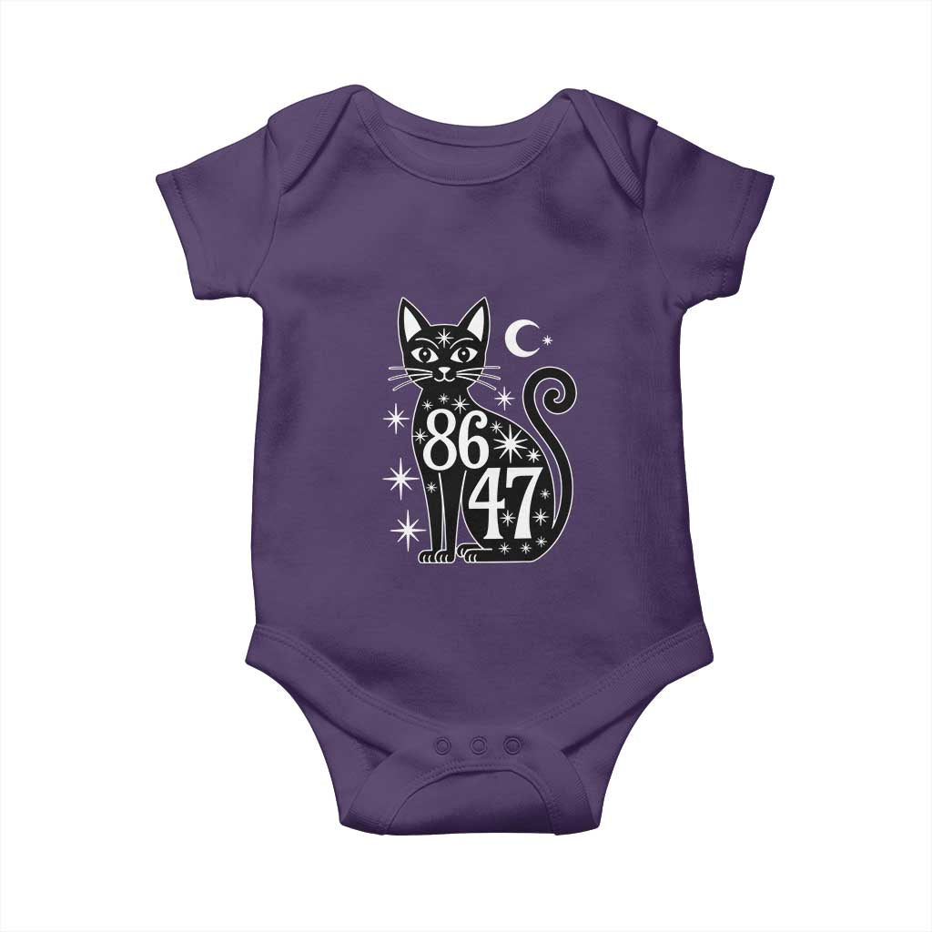 86 47 Celestial Black Cat Mystic Baby Onesie Moon Stars Coded Political Satire