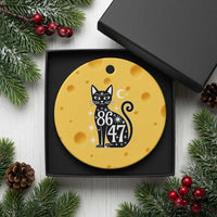 86 47 Celestial Black Cat Mystic Ceramic Ornament Moon Stars Coded Political Satire