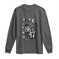 86 47 Celestial Black Cat Mystic Long Sleeve Shirt Moon Stars Coded Political Satire
