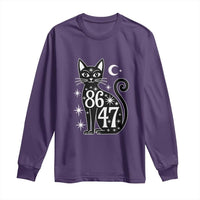 86 47 Celestial Black Cat Mystic Long Sleeve Shirt Moon Stars Coded Political Satire
