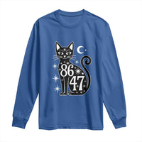 86 47 Celestial Black Cat Mystic Long Sleeve Shirt Moon Stars Coded Political Satire