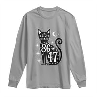 86 47 Celestial Black Cat Mystic Long Sleeve Shirt Moon Stars Coded Political Satire