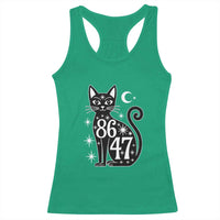 86 47 Celestial Black Cat Mystic Racerback Tank Top Moon Stars Coded Political Satire