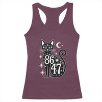 86 47 Celestial Black Cat Mystic Racerback Tank Top Moon Stars Coded Political Satire