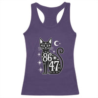 86 47 Celestial Black Cat Mystic Racerback Tank Top Moon Stars Coded Political Satire